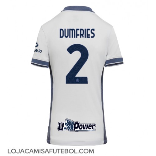 Camisa de Futebol Inter Milan Denzel Dumfries #2 Equipamento Secundário Mulheres 2024-25 Manga Curta